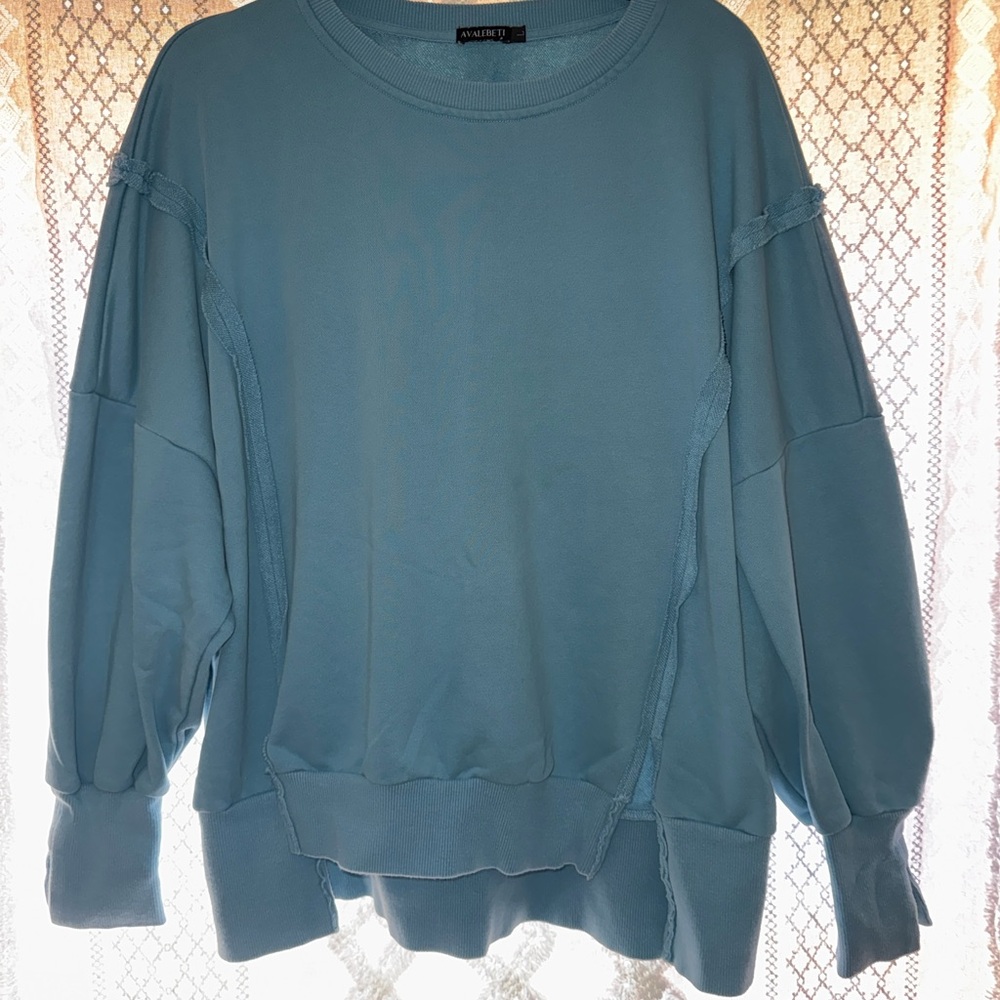 Blue Oversized Sweatshirt